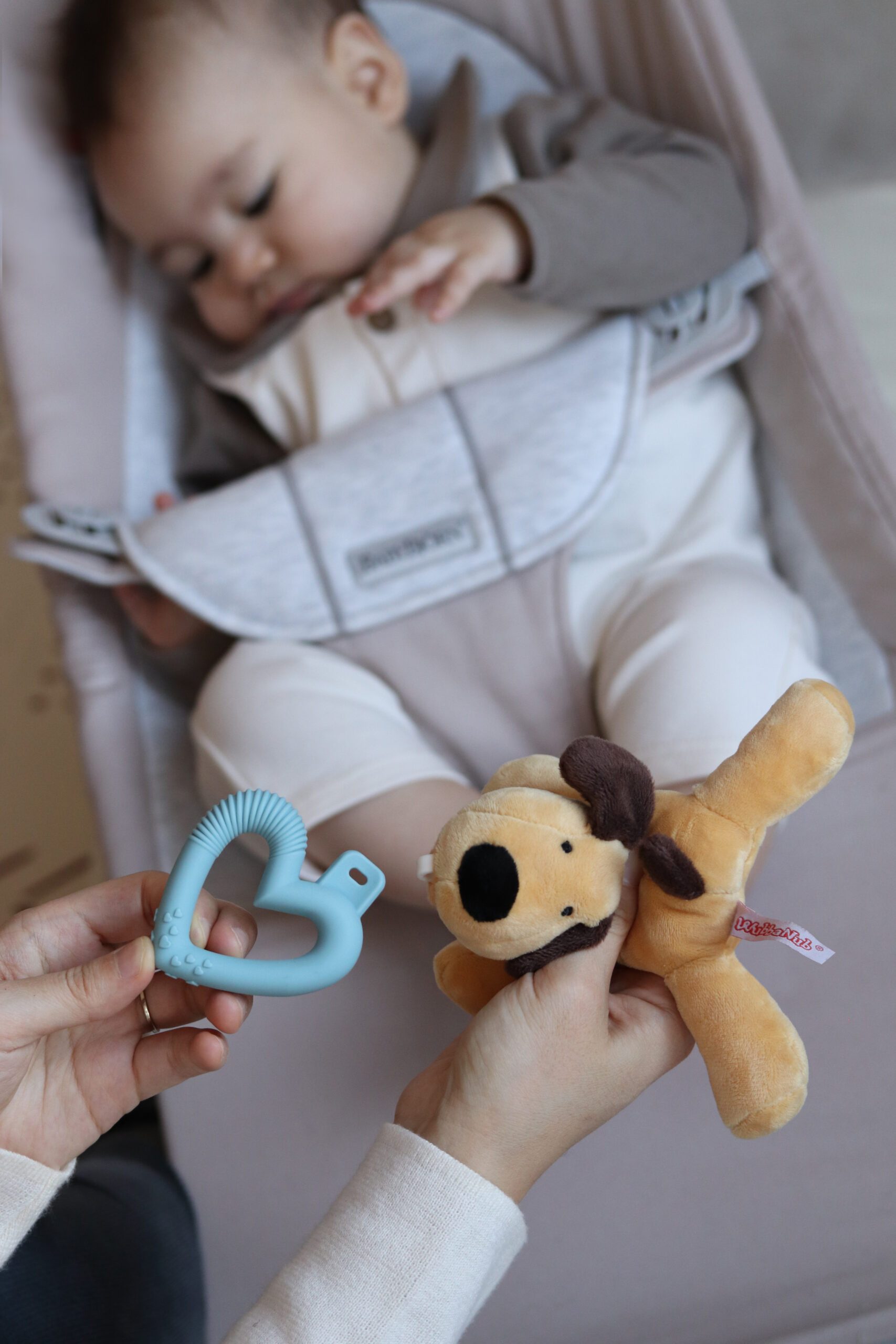 Detachable brown puppy teether